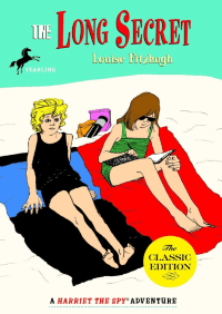 Cover of The Long Secret by Louise Fitzhugh, Harriet the Spy and Beth Ellen on the beach